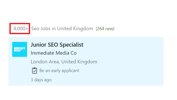 SEO Courses In Burton Upon Trent - Job Statistics