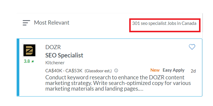 SEO Courses In Calgary- Job Statistics