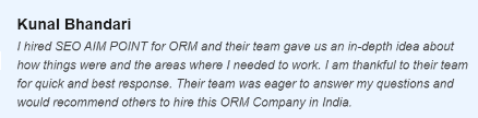 SEO Companies in Bhopal - SEO Aim Point Client Review