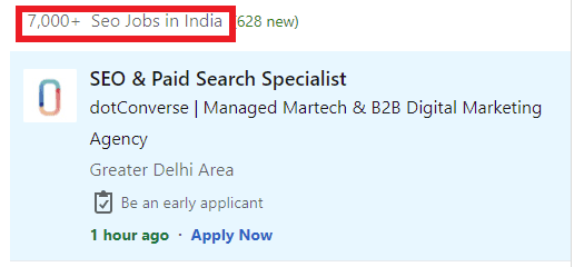 SEO Courses in Agartala - Job Statistics