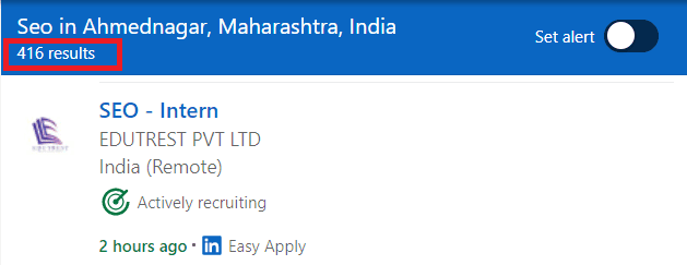 SEO Courses in Ahmednagar - Job Statistics