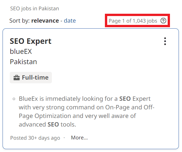 SEO Courses in Ahmedpur East - Job Statistics