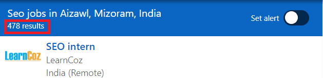 SEO Courses in Aizawl - Job Statistics