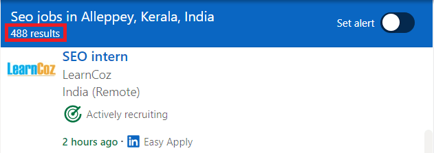 SEO Courses in Alleppey - Job Statistics