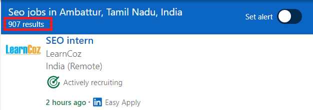 SEO Courses in Ambattur - Job Statistics