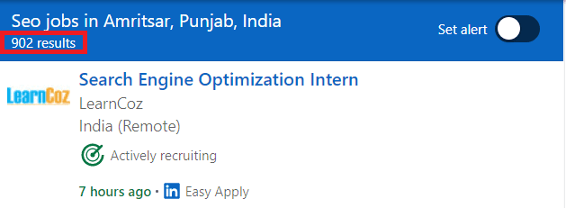 SEO Courses in Amritsar - Job Statistics