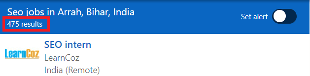 SEO Courses in Arrah - Job Statistics