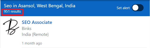 SEO Courses in Asansol - Job Statistics