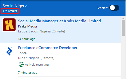 SEO Courses in Awka - Job Statistics