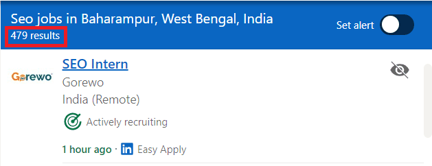 SEO Courses in Baharampur - Job Statistics