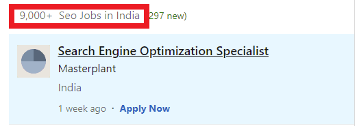 SEO Courses in Balasore - Job Statistics