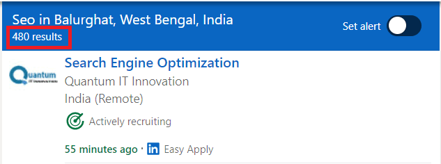 SEO Courses in Balurghat - Job Statistics