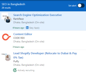 SEO Courses in Cox's Bazar - Job Statistics