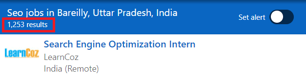 SEO Courses in Bareilly - Job Statistics