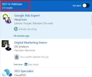 SEO Courses in Battagram - Job Statistics