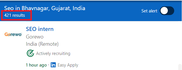 SEO Courses in Bhavnagar- Job Statistics