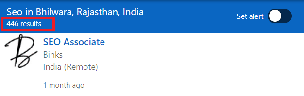 SEO Courses in Bhilwara- Job statistics