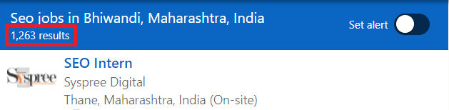 SEO Courses in Bhiwandi - Job Statistics