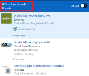 SEO Courses in Bhairab Bazaar - Job Statistics