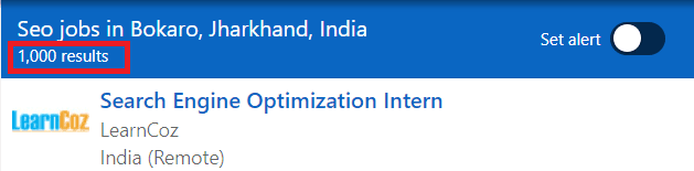 SEO Courses in Bokaro - Job statistics