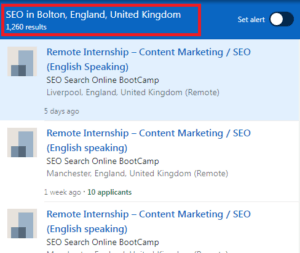 SEO Courses in Bolton - Job Statistics