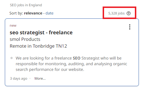 SEO Courses in Bournemouth- Job statistics