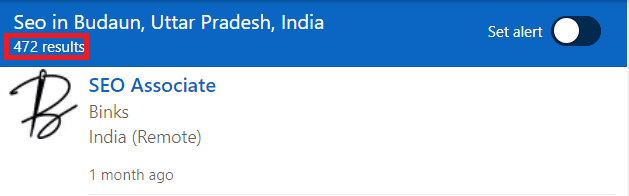 SEO Courses in Budaun - Job Statistics