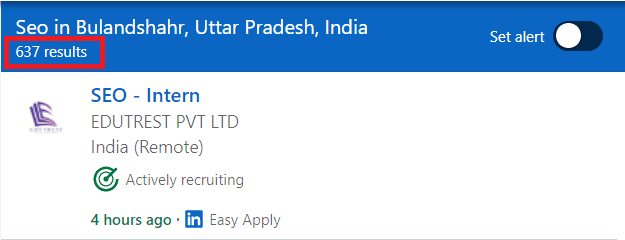 SEO Courses in Bulandshahr - Job Statistics