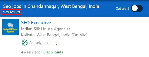 SEO Courses in Chandannagar - Job Statistics