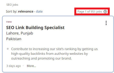 SEO Courses in Bahawalpur - Job Statistics