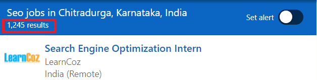 SEO Courses in Chitradurga - Job Statistics