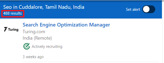 SEO Courses in Cuddalore - Job Statistics