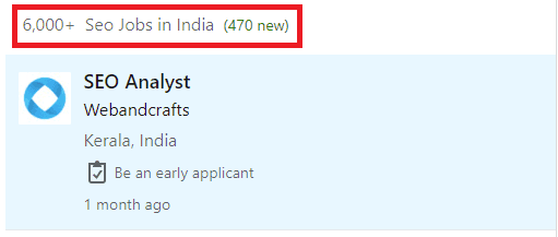 SEO Courses in Dharmavaram - Job Statistics