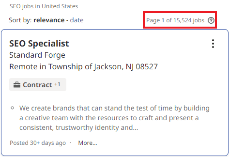 SEO Courses in Des Moines - Job Statistics 