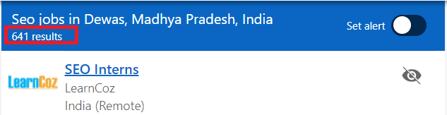 SEO Courses in Dewas - Job Statistics