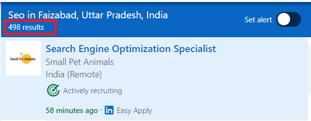 SEO Courses in Faizabad - Job Statistics