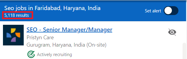 SEO Courses in Faridabad - Job Statistics