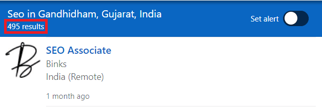 SEO Courses in Gandhidham - Job Statistics