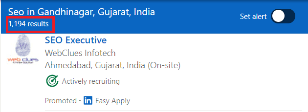 SEO Courses in Gandhinagar - Job statistics