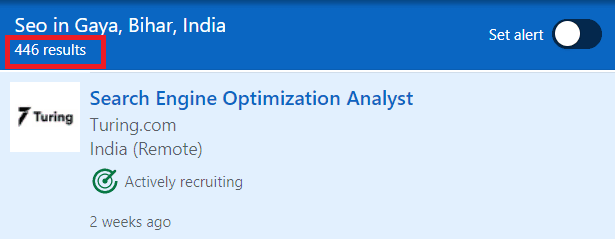 SEO Courses in Gaya- Job statistics