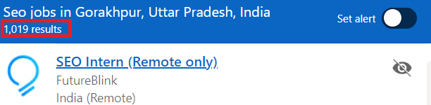 SEO Courses in Gorakhpur - Jobs Statistics