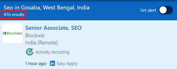 SEO Courses in Gosaba - Job statistics