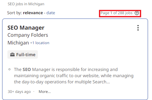 SEO Courses in Grand Rapids - Job Statistics