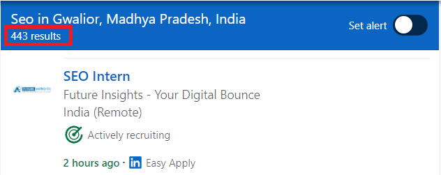 seo courses in Gwalior - job statistics