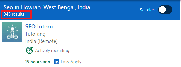 SEO Courses in Howrah - Job Statistics