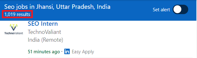 SEO Courses in Jhansi - Jobs Statistics