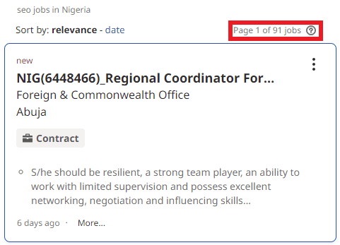 SEO Courses in Abakaliki - Job Statistics