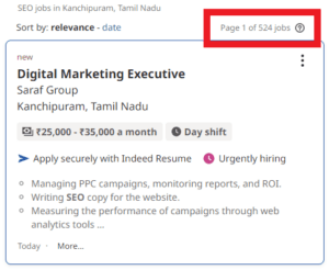 SEO Courses in Kanchipuram - Job Statistics