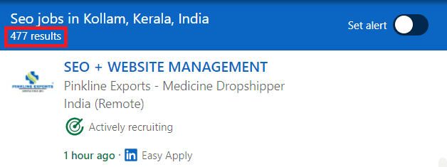 SEO Courses in Kollam - Job Statistics