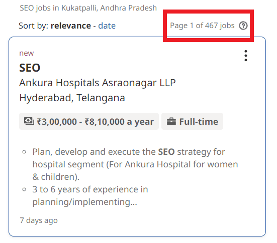 SEO Courses in Kukatpalli - Job Statistics